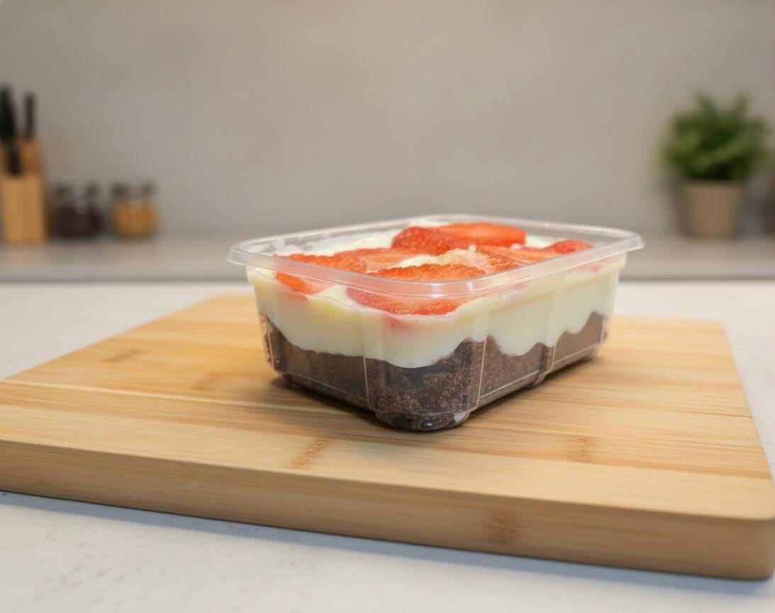 Afogadinho de brownie - Ninho com morango