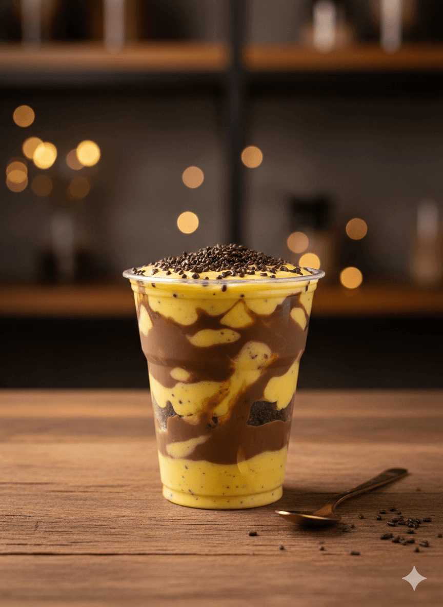 Copo da Felicidade Maracujá com brigadeiro